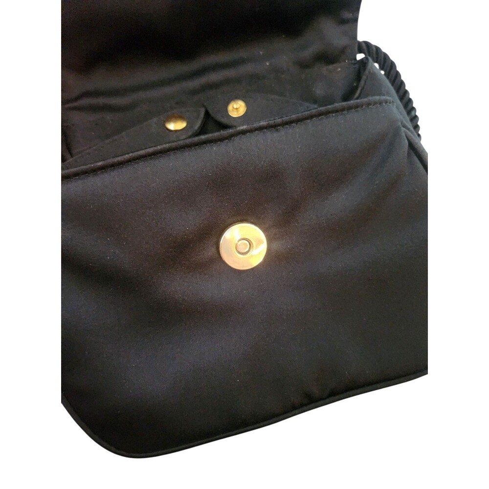 Bloomingdale’s Vintage Black Satin Evening Shoulder Bag Purse 80s 90s Formal - Picture 9 of 9
